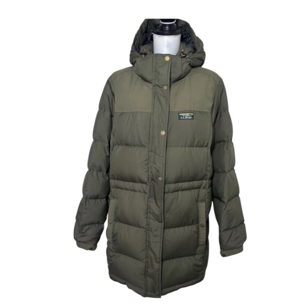 LL Bean Mountain Classic Down Parka Jacket Puffer DownTek Coat Women's 1X Green